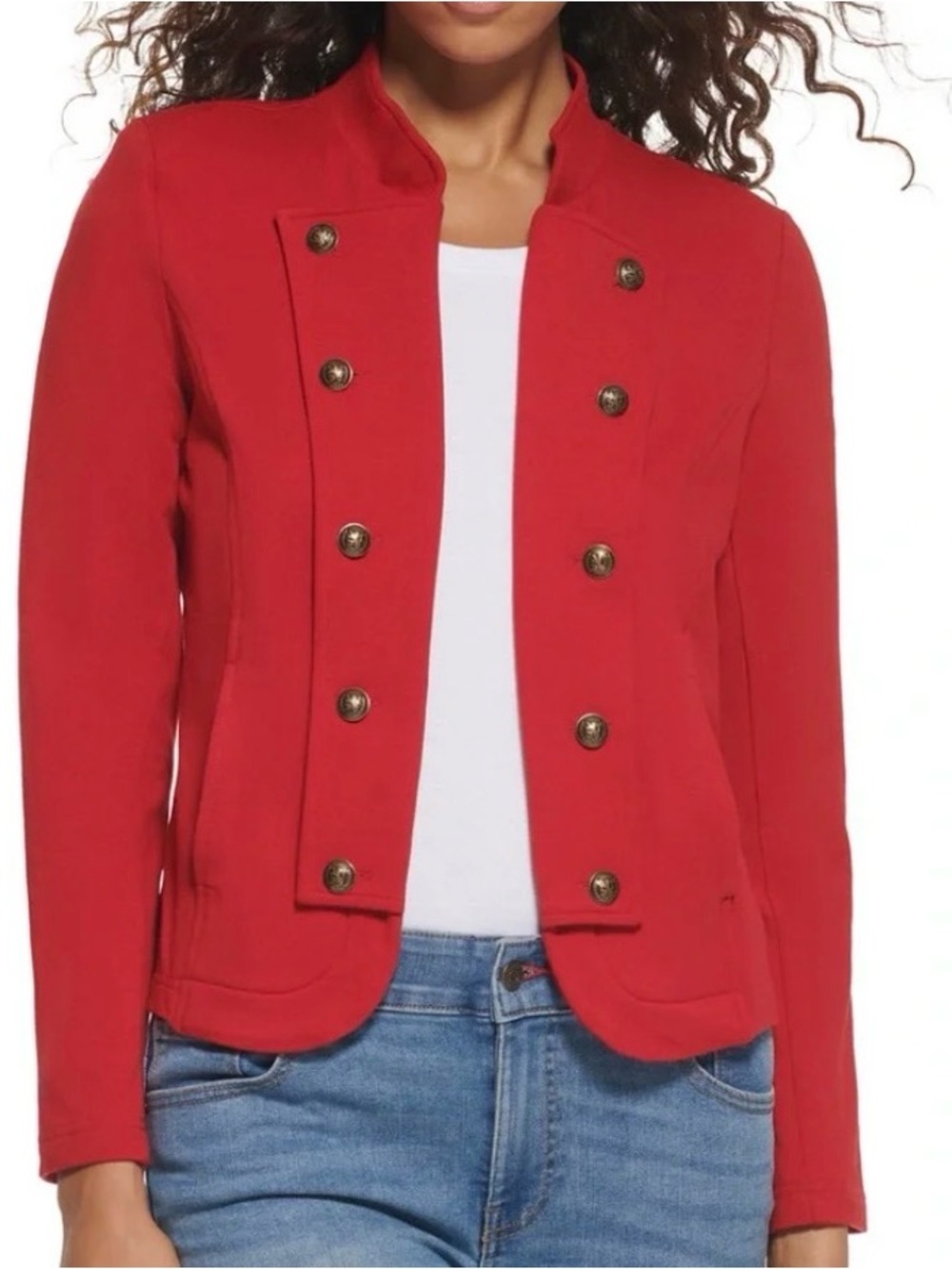 Tommy Hilfiger Red Military-Style Blazer